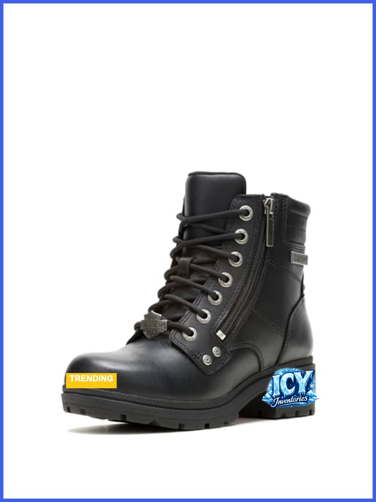 Full Grain Leather Ankle Boots With Twin Zippers Low Heel Casual Motorcycle